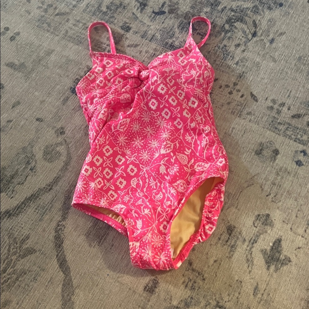 Lands' End Pink and Cream Swimsuit